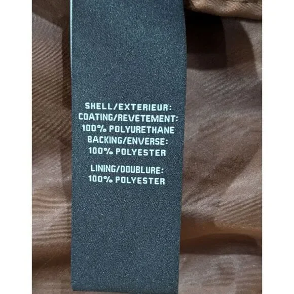 7 For All Mankind Women's M Brown Faux Leather Moto Jacket